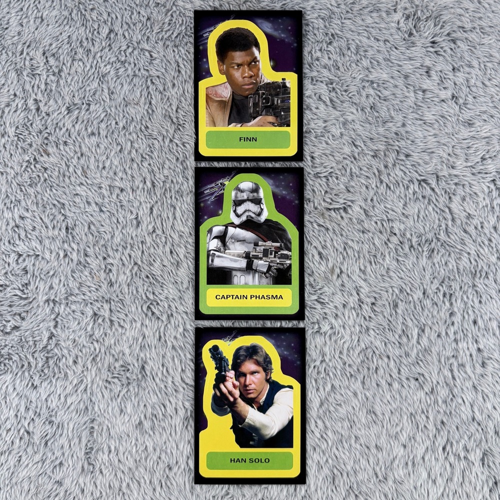 2015 Topps Star Wars The Force Awakens Sticker Card Lot Finn‎ Phasma Han Solo